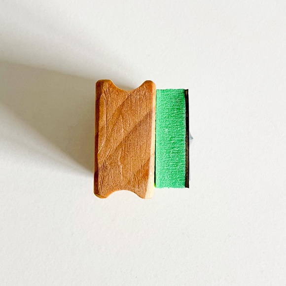 Double Outline Star Wooden Rubber Stamp Wood Mounted Used 1.5in x 1  3/4in - Picture 4 of 5